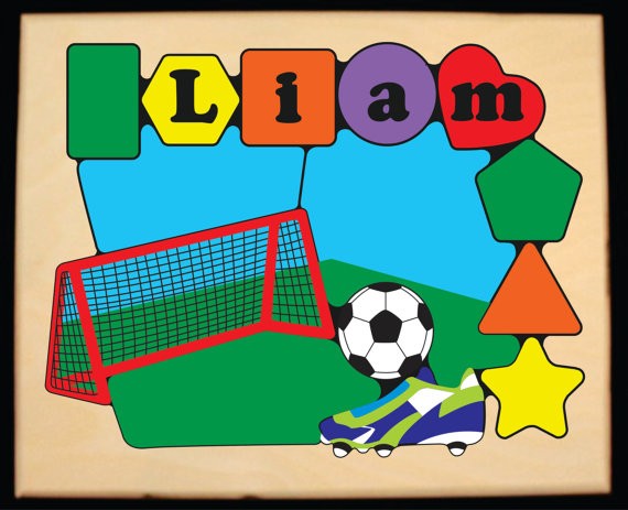 Personalized Name Soccer Theme Puzzle - (FREE SHIPPING)