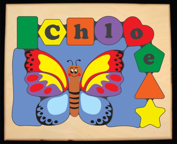 Personalized Name Butterfly Theme Puzzle - Primary (FREE SHIPPING)