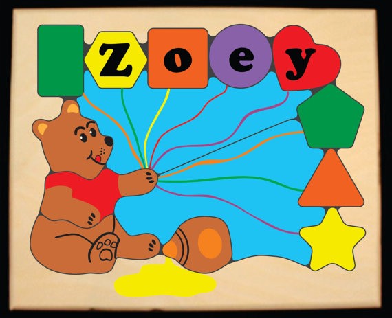 Personalized Name Honey Bear Theme Puzzle- Primary - (FREE SHIPPING)