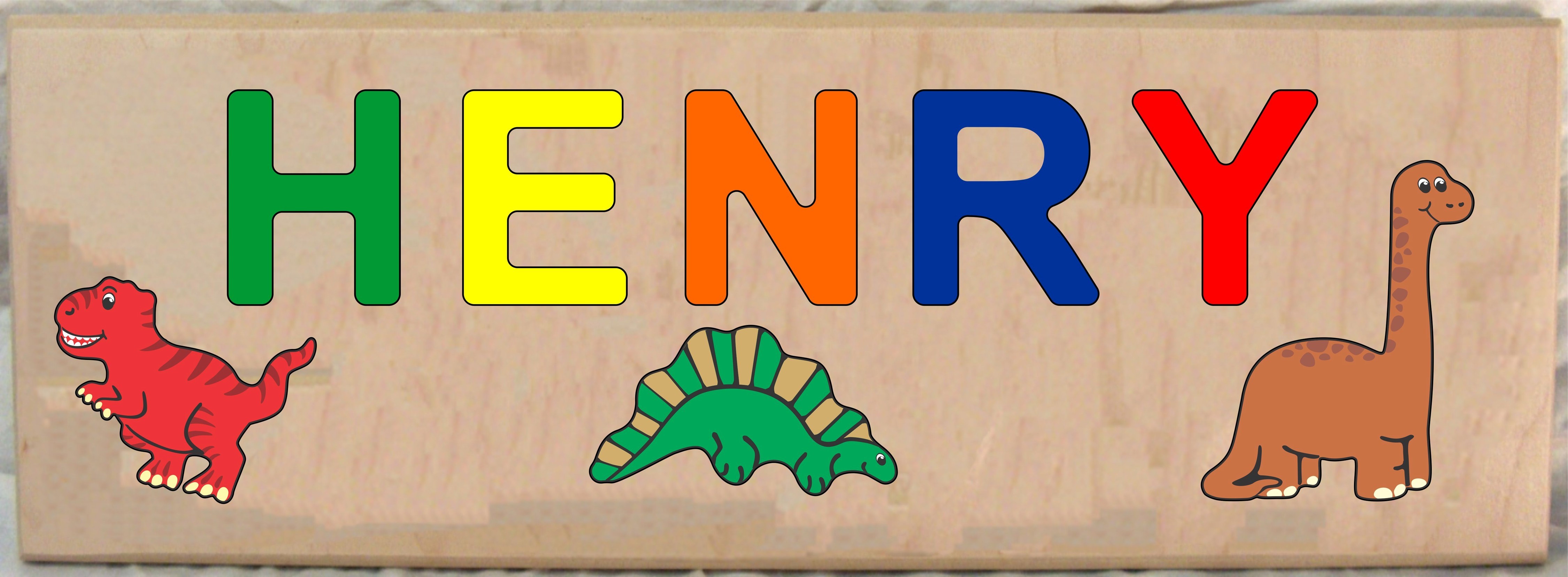 Long Custom Name Dinosaur Theme Puzzle
