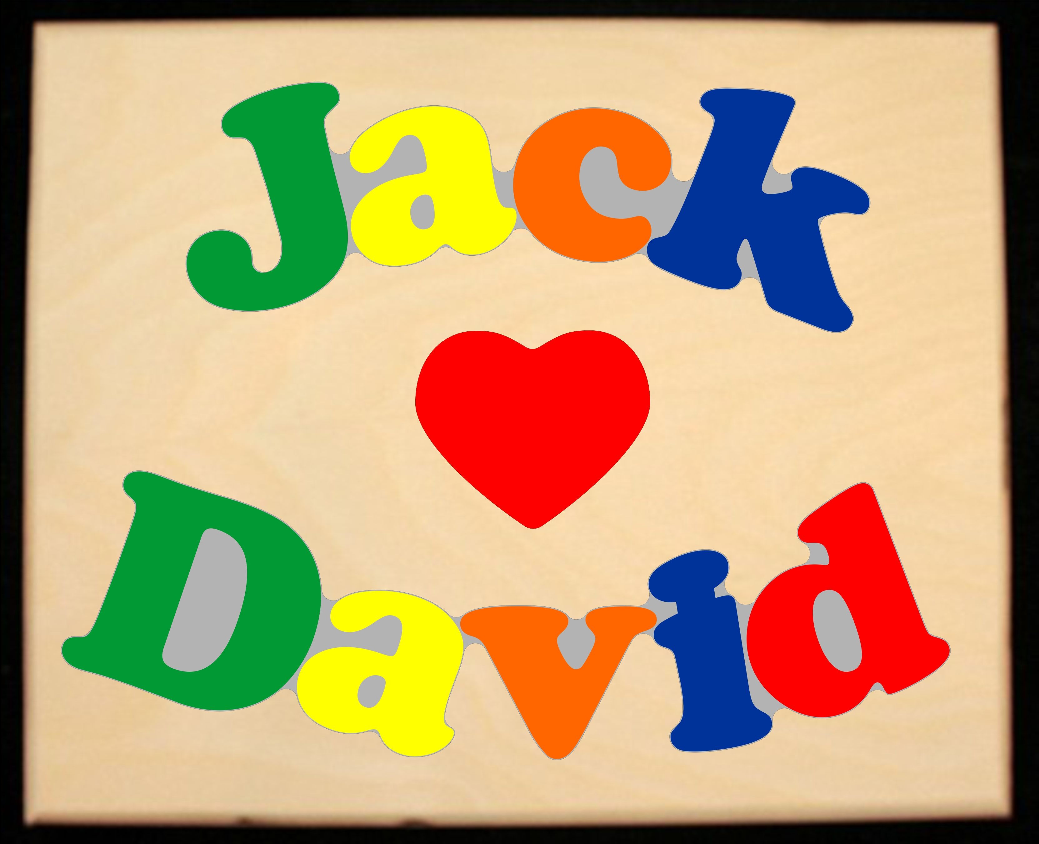 Custom 2 Name Puzzle with a Heart or Butterfly in the center - Primary or Pastel, (FREE SHIPPING)