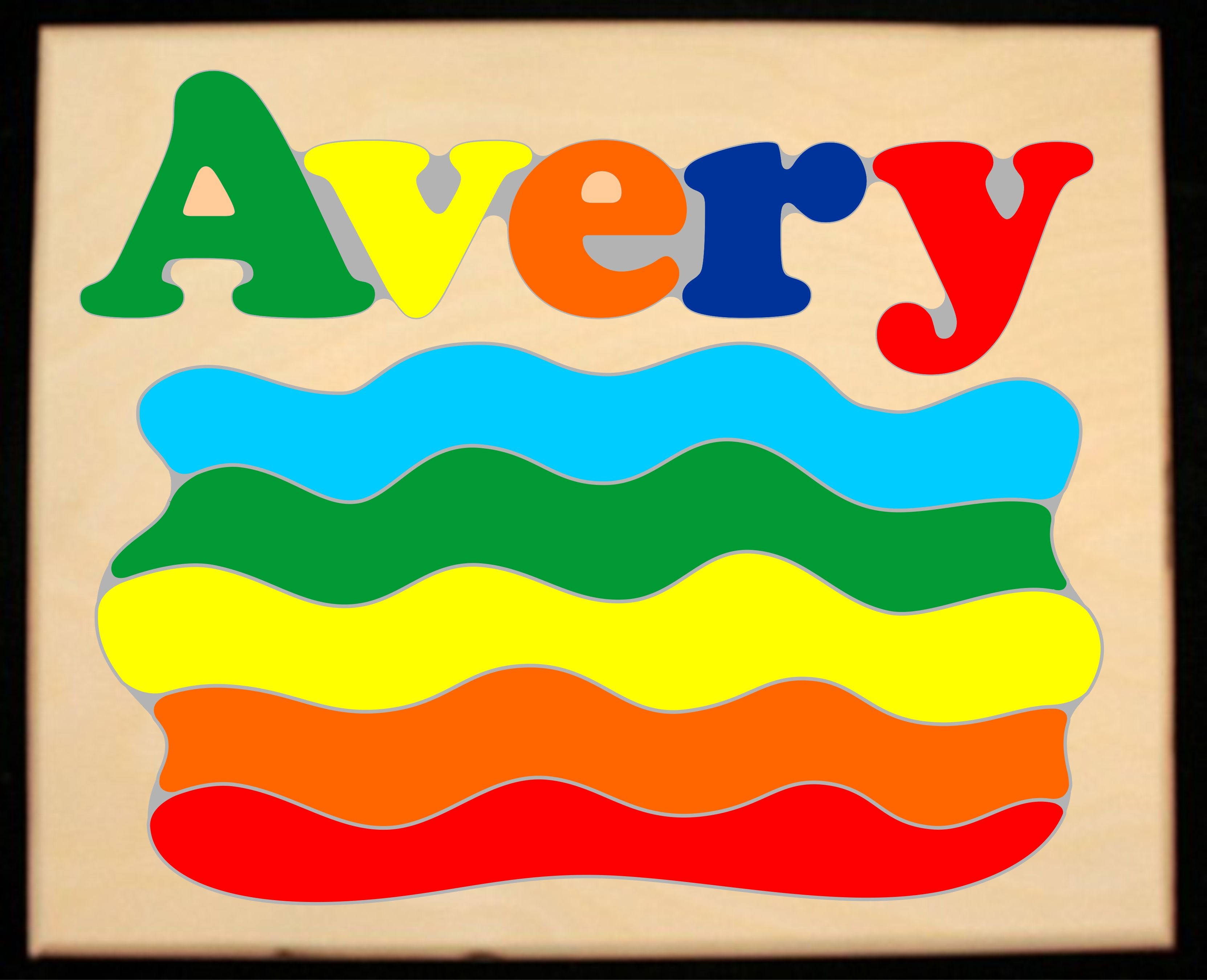 Custom Name Rainbow Theme Puzzle in either Primary or Pastel, (FREE SHIPPING)
