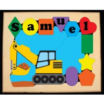 Personalized Name Construction Excavator Digger Theme Puzzle (FREE SHIPPING)