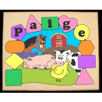Personalized Name Farm Animals Theme Puzzle - Pastel (FREE SHIPPING)