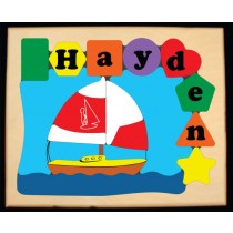 Personalized Name Sailboat Theme Puzzle - (FREE SHIPPING)