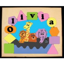 Personalized Name Noah's Ark Theme Puzzle - Pastel (FREE SHIPPING)