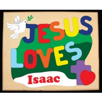 Personalized Name Jesus Loves Theme Puzzle - (FREE SHIPPING)