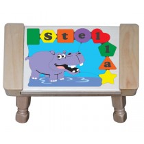 Personalized Name Hippo Theme Puzzle Stool - (FREE SHIPPING)
