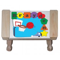 Personalized Name Basketball Theme Puzzle Stool - (FREE SHIPPING)