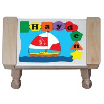 Personalized Name Sailboat Theme Puzzle Stool - (FREE SHIPPING)