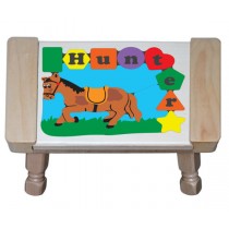 Personalized Name Horse Theme Puzzle Stool - Primary (FREE SHIPPING)