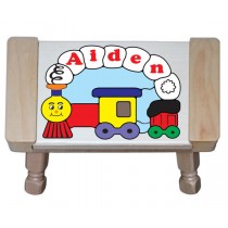 Personalized Name Small Train Theme Puzzle Stool - (FREE SHIPPING)