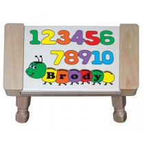 Personalized Name Number Worm Theme Puzzle Stool -  Primary (FREE SHIPPING)
