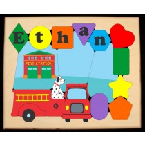 Personalized Name Fire Truck Theme Puzzle - (FREE SHIPPING)