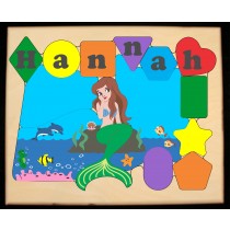 Personalized Name Mermaid Theme Puzzle - Primary (FREE SHIPPING) 